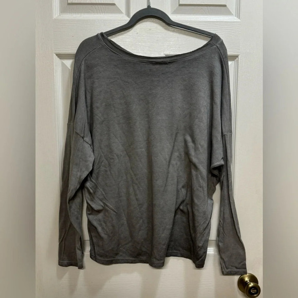 Scandal Italy Silk Viscose Long Sleeve Grey Shirt Sequin Stripe Relaxed One Size - Picture 2 of 7